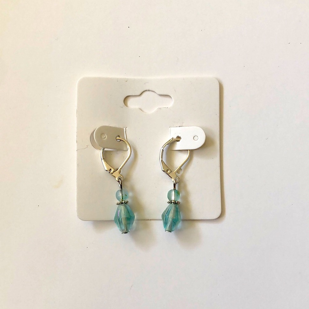 Silver and blue earrings